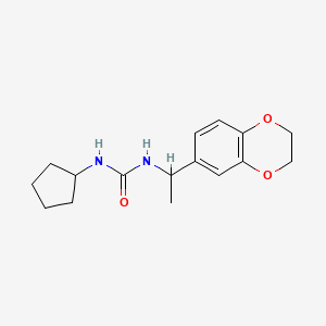 molecular formula C16H22N2O3 B7460820 1-Cyclopentyl-3-[1-(2,3-dihydro-1,4-benzodioxin-6-yl)ethyl]urea 
