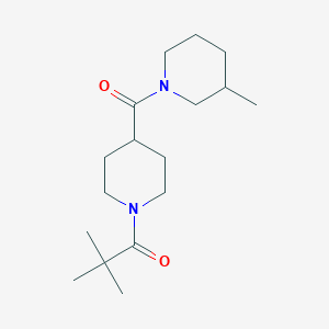 molecular formula C17H30N2O2 B7460867 2,2-Dimethyl-1-[4-(3-methylpiperidine-1-carbonyl)piperidin-1-yl]propan-1-one 