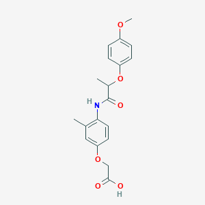 molecular formula C19H21NO6 B7460875 2-[4-[2-(4-Methoxyphenoxy)propanoylamino]-3-methylphenoxy]acetic acid 
