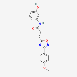 molecular formula C18H17N3O4 B7460892 N-(3-hydroxyphenyl)-3-[3-(4-methoxyphenyl)-1,2,4-oxadiazol-5-yl]propanamide 