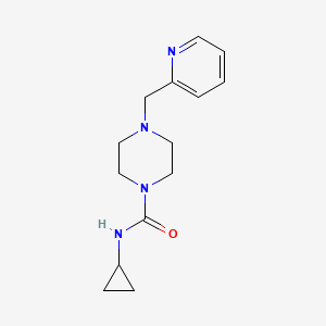 molecular formula C14H20N4O B7460897 N-cyclopropyl-4-(pyridin-2-ylmethyl)piperazine-1-carboxamide 