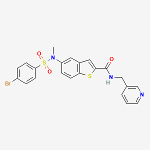 molecular formula C22H18BrN3O3S2 B7461002 5-[(4-bromophenyl)sulfonyl-methylamino]-N-(pyridin-3-ylmethyl)-1-benzothiophene-2-carboxamide 