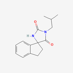 molecular formula C15H18N2O2 B7461041 3'-(2-Methylpropyl)spiro[1,2-dihydroindene-3,5'-imidazolidine]-2',4'-dione 