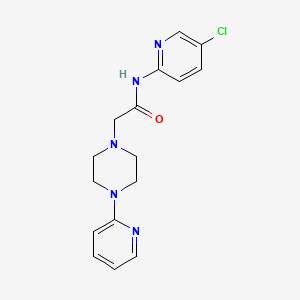molecular formula C16H18ClN5O B7461055 N-(5-chloropyridin-2-yl)-2-[4-(pyridin-2-yl)piperazin-1-yl]acetamide 