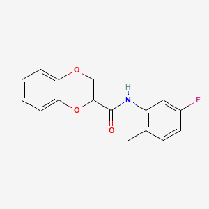 molecular formula C16H14FNO3 B7461062 N-(5-fluoro-2-methylphenyl)-2,3-dihydro-1,4-benzodioxine-3-carboxamide 