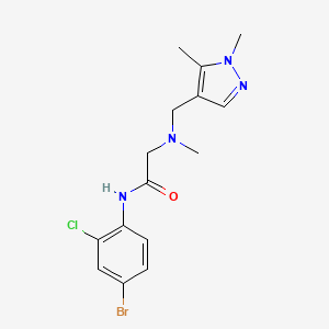 molecular formula C15H18BrClN4O B7461077 N-(4-bromo-2-chlorophenyl)-N~2~-[(1,5-dimethyl-1H-pyrazol-4-yl)methyl]-N~2~-methylglycinamide 