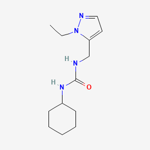 molecular formula C13H22N4O B7461122 1-Cyclohexyl-3-[(2-ethylpyrazol-3-yl)methyl]urea 