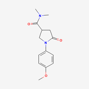 molecular formula C14H18N2O3 B7461129 1-(4-methoxyphenyl)-N~3~,N~3~-dimethyl-5-oxo-3-pyrrolidinecarboxamide 
