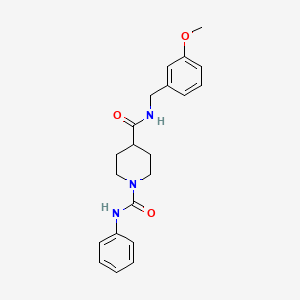 molecular formula C21H25N3O3 B7461141 4-N-[(3-methoxyphenyl)methyl]-1-N-phenylpiperidine-1,4-dicarboxamide 