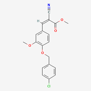 molecular formula C19H16ClNO4 B7461145 methyl (2Z)-3-{4-[(4-chlorobenzyl)oxy]-3-methoxyphenyl}-2-cyanoprop-2-enoate 