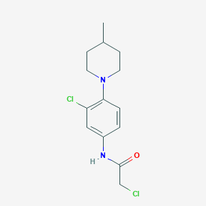 molecular formula C14H18Cl2N2O B7461167 2-chloro-N-[3-chloro-4-(4-methylpiperidin-1-yl)phenyl]acetamide 