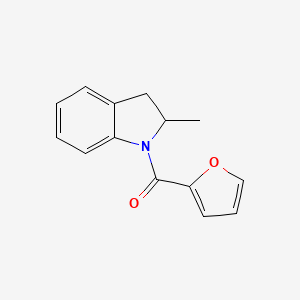 molecular formula C14H13NO2 B7461179 1-(furan-2-carbonyl)-2-methyl-2,3-dihydro-1H-indole 