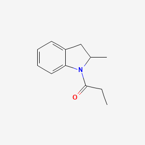 molecular formula C12H15NO B7461195 1-(2-Methyl-2,3-dihydroindol-1-yl)propan-1-one 