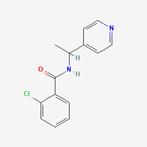 molecular formula C14H13ClN2O B7461211 2-chloro-N-(1-pyridin-4-ylethyl)benzamide 