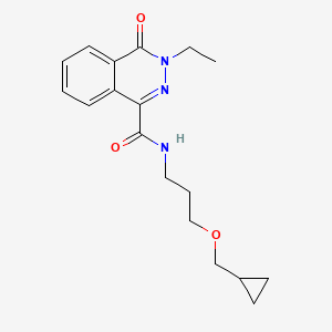 molecular formula C18H23N3O3 B7461231 N-[3-(cyclopropylmethoxy)propyl]-3-ethyl-4-oxophthalazine-1-carboxamide 