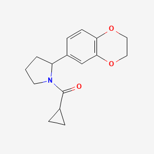 molecular formula C16H19NO3 B7461247 Cyclopropyl-[2-(2,3-dihydro-1,4-benzodioxin-6-yl)pyrrolidin-1-yl]methanone 