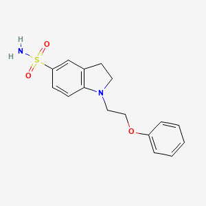 molecular formula C16H18N2O3S B7461260 1-(2-Phenoxyethyl)-2,3-dihydroindole-5-sulfonamide 