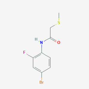 molecular formula C9H9BrFNOS B7461286 N-(4-bromo-2-fluorophenyl)-2-methylsulfanylacetamide 