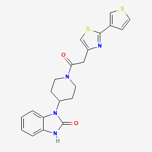 molecular formula C21H20N4O2S2 B7461325 3-[1-[2-(2-thiophen-3-yl-1,3-thiazol-4-yl)acetyl]piperidin-4-yl]-1H-benzimidazol-2-one 