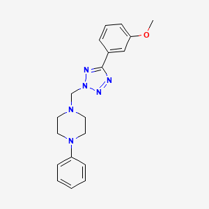 molecular formula C19H22N6O B7461334 1-[[5-(3-Methoxyphenyl)tetrazol-2-yl]methyl]-4-phenylpiperazine 
