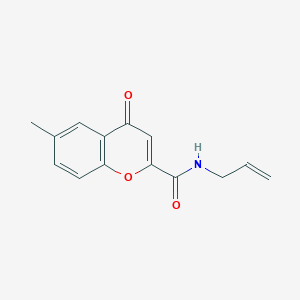 molecular formula C14H13NO3 B7461339 6-methyl-4-oxo-N-prop-2-enylchromene-2-carboxamide 