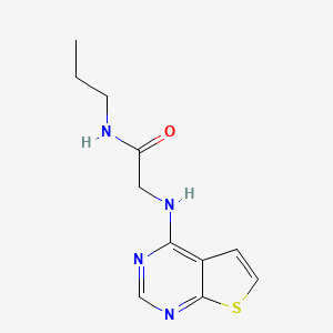 molecular formula C11H14N4OS B7461349 N-propyl-2-(thieno[2,3-d]pyrimidin-4-ylamino)acetamide 