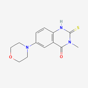 molecular formula C13H15N3O2S B7461362 3-methyl-6-morpholin-4-yl-2-sulfanylidene-1H-quinazolin-4-one 