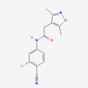 molecular formula C14H12ClN3O2 B7461370 N-(3-chloro-4-cyanophenyl)-2-(3,5-dimethyl-1,2-oxazol-4-yl)acetamide 