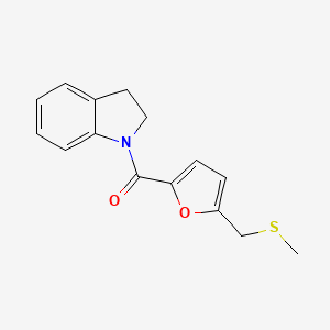 molecular formula C15H15NO2S B7461395 2,3-Dihydroindol-1-yl-[5-(methylsulfanylmethyl)furan-2-yl]methanone 