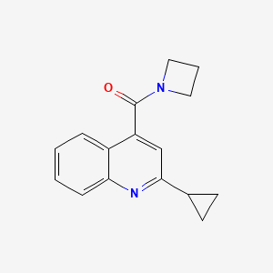 molecular formula C16H16N2O B7461406 Azetidin-1-yl-(2-cyclopropylquinolin-4-yl)methanone 