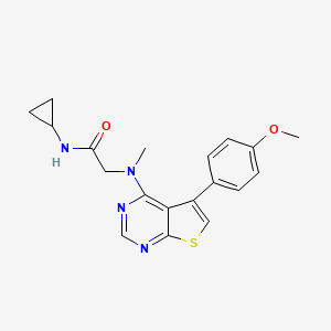 molecular formula C19H20N4O2S B7461408 N-cyclopropyl-2-[[5-(4-methoxyphenyl)thieno[2,3-d]pyrimidin-4-yl]-methylamino]acetamide 