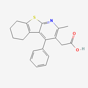 molecular formula C20H19NO2S B7461428 2-(2-Methyl-4-phenyl-5,6,7,8-tetrahydro-[1]benzothiolo[2,3-b]pyridin-3-yl)acetic acid 