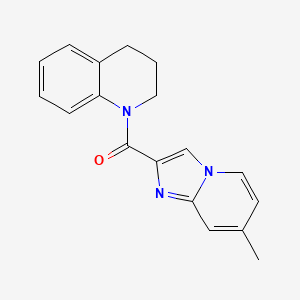 molecular formula C18H17N3O B7461436 3,4-dihydro-2H-quinolin-1-yl-(7-methylimidazo[1,2-a]pyridin-2-yl)methanone 
