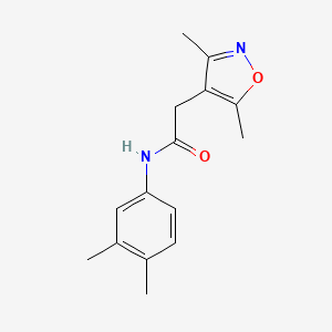 molecular formula C15H18N2O2 B7461456 2-(3,5-dimethyl-1,2-oxazol-4-yl)-N-(3,4-dimethylphenyl)acetamide 