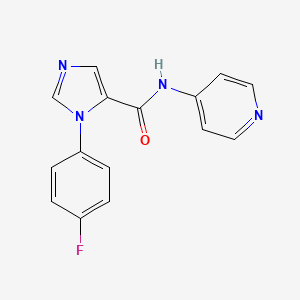 molecular formula C15H11FN4O B7461458 3-(4-fluorophenyl)-N-pyridin-4-ylimidazole-4-carboxamide 