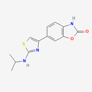 6-[2-(propan-2-ylamino)-1,3-thiazol-4-yl]-3H-1,3-benzoxazol-2-one