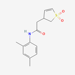 molecular formula C14H17NO3S B7461472 N-(2,4-dimethylphenyl)-2-(1,1-dioxo-2,3-dihydrothiophen-3-yl)acetamide 