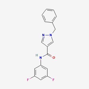 molecular formula C17H13F2N3O B7461486 1-benzyl-N-(3,5-difluorophenyl)pyrazole-4-carboxamide 