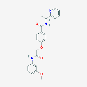 molecular formula C23H23N3O4 B7461494 4-[2-(3-methoxyanilino)-2-oxoethoxy]-N-(1-pyridin-2-ylethyl)benzamide 