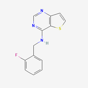 molecular formula C13H10FN3S B7461507 N-[(2-fluorophenyl)methyl]thieno[3,2-d]pyrimidin-4-amine 