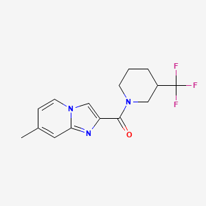 molecular formula C15H16F3N3O B7461509 (7-Methylimidazo[1,2-a]pyridin-2-yl)-[3-(trifluoromethyl)piperidin-1-yl]methanone 