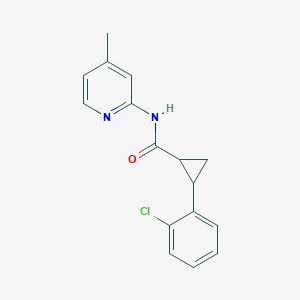 molecular formula C16H15ClN2O B7461529 2-(2-chlorophenyl)-N-(4-methylpyridin-2-yl)cyclopropane-1-carboxamide 