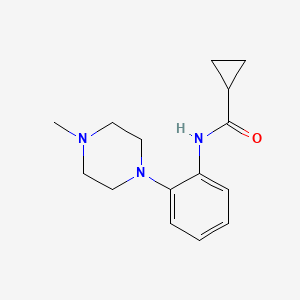molecular formula C15H21N3O B7461585 N-[2-(4-methylpiperazin-1-yl)phenyl]cyclopropanecarboxamide 