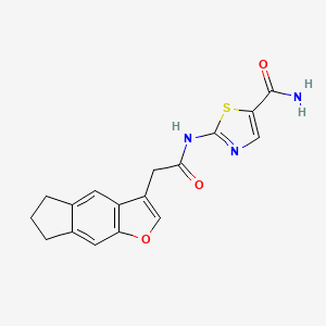 molecular formula C17H15N3O3S B7461596 2-[[2-(6,7-dihydro-5H-cyclopenta[f][1]benzofuran-3-yl)acetyl]amino]-1,3-thiazole-5-carboxamide 