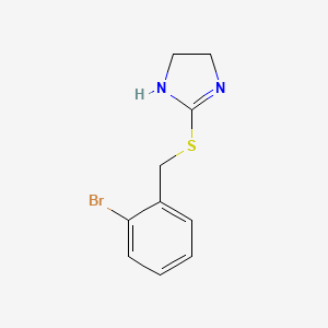 molecular formula C10H11BrN2S B7461611 2-[(2-bromophenyl)methylsulfanyl]-4,5-dihydro-1H-imidazole 