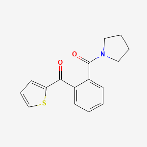 molecular formula C16H15NO2S B7461616 [2-(Pyrrolidine-1-carbonyl)phenyl]-thiophen-2-ylmethanone 