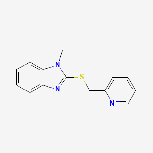 molecular formula C14H13N3S B7461620 1-Methyl-2-(pyridin-2-ylmethylsulfanyl)benzimidazole 