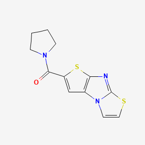 molecular formula C12H11N3OS2 B7461644 5,9-Dithia-1,7-diazatricyclo[6.3.0.02,6]undeca-2(6),3,7,10-tetraen-4-yl(pyrrolidin-1-yl)methanone 