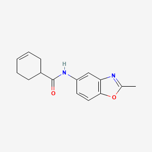 molecular formula C15H16N2O2 B7461660 N-(2-methyl-1,3-benzoxazol-5-yl)cyclohex-3-ene-1-carboxamide 