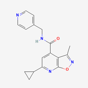 molecular formula C17H16N4O2 B7461661 6-cyclopropyl-3-methyl-N-(pyridin-4-ylmethyl)-[1,2]oxazolo[5,4-b]pyridine-4-carboxamide 